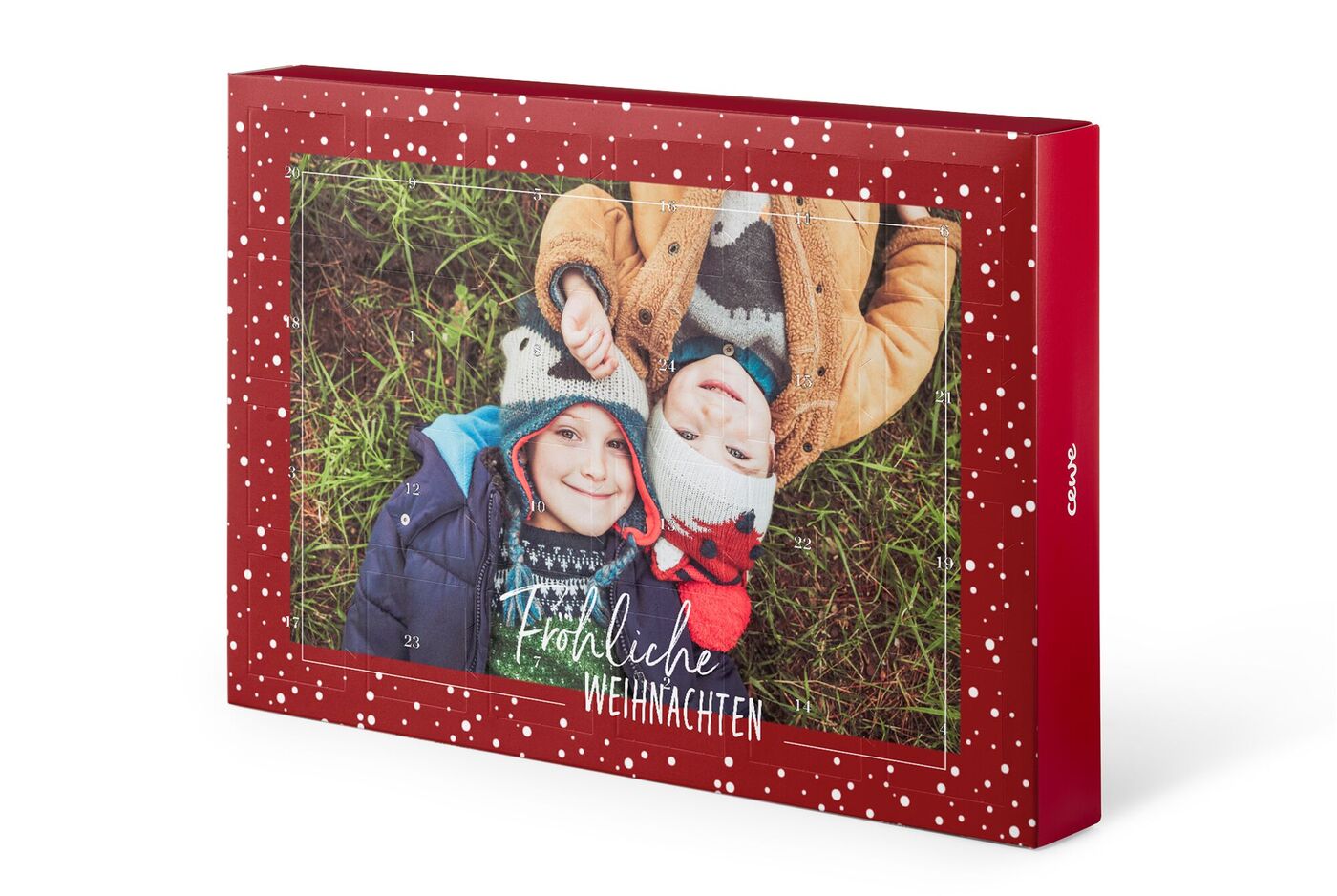 Festliche Weihnachtsgrüße mit einem liebevollen Motiv von Kindern