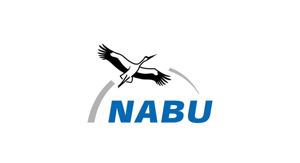 Logo des NABU mit einem stilisierten fliegenden Storch