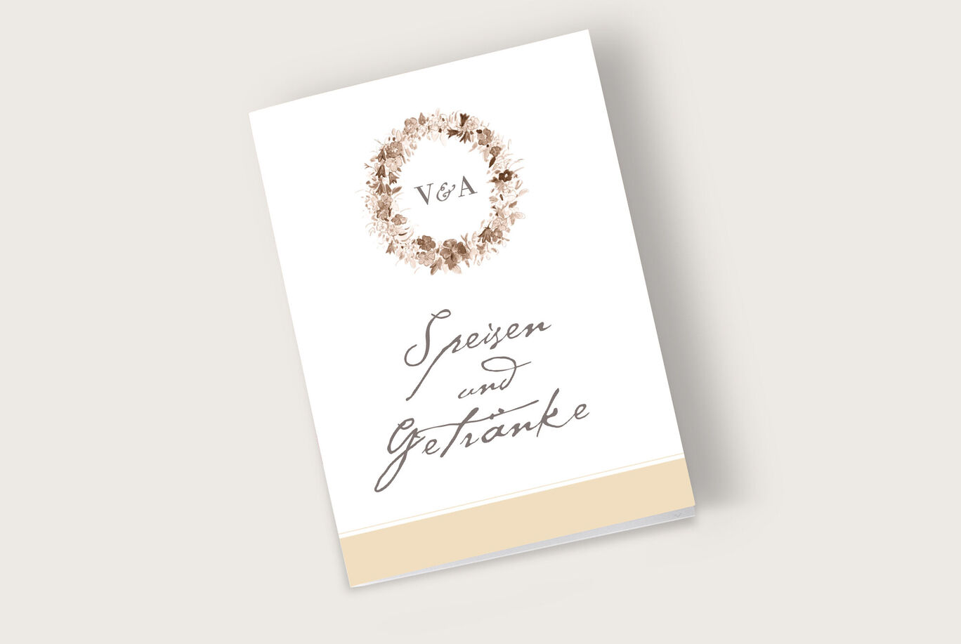 Elegante Menükarte mit floralen Details für eine Veranstaltung