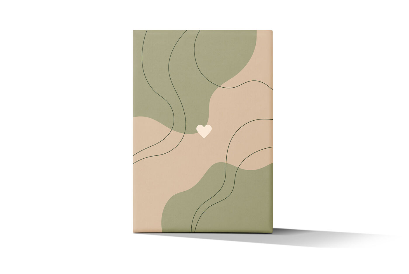 Ein CEWE Fotobuch mit einem modernen, abstrakten Design in sanften Farben.