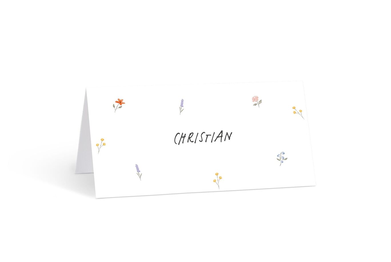 CEWE Grußkarte mit dem Namen Christian und kleinen bunten Blumen